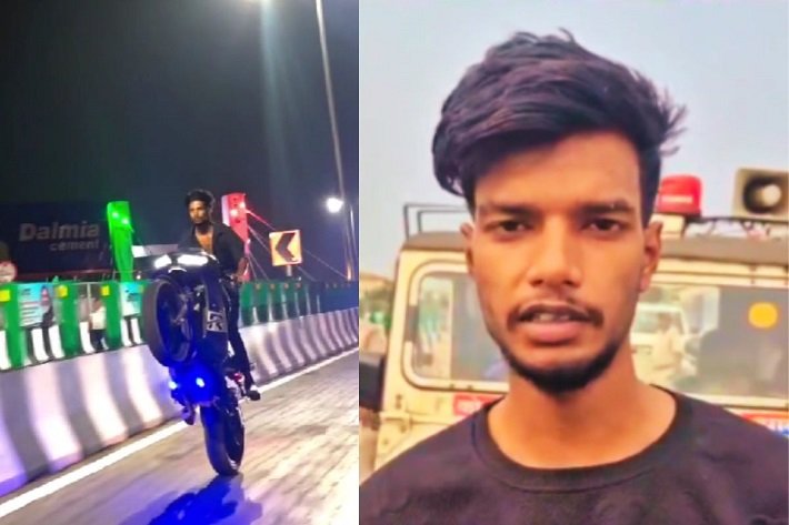  रांची : सिरमटोली फ्लाईओवर पर स्टंट करने वाला युवक गिरफ्तार, पुलिस ने कराया परेड, मांगी माफी